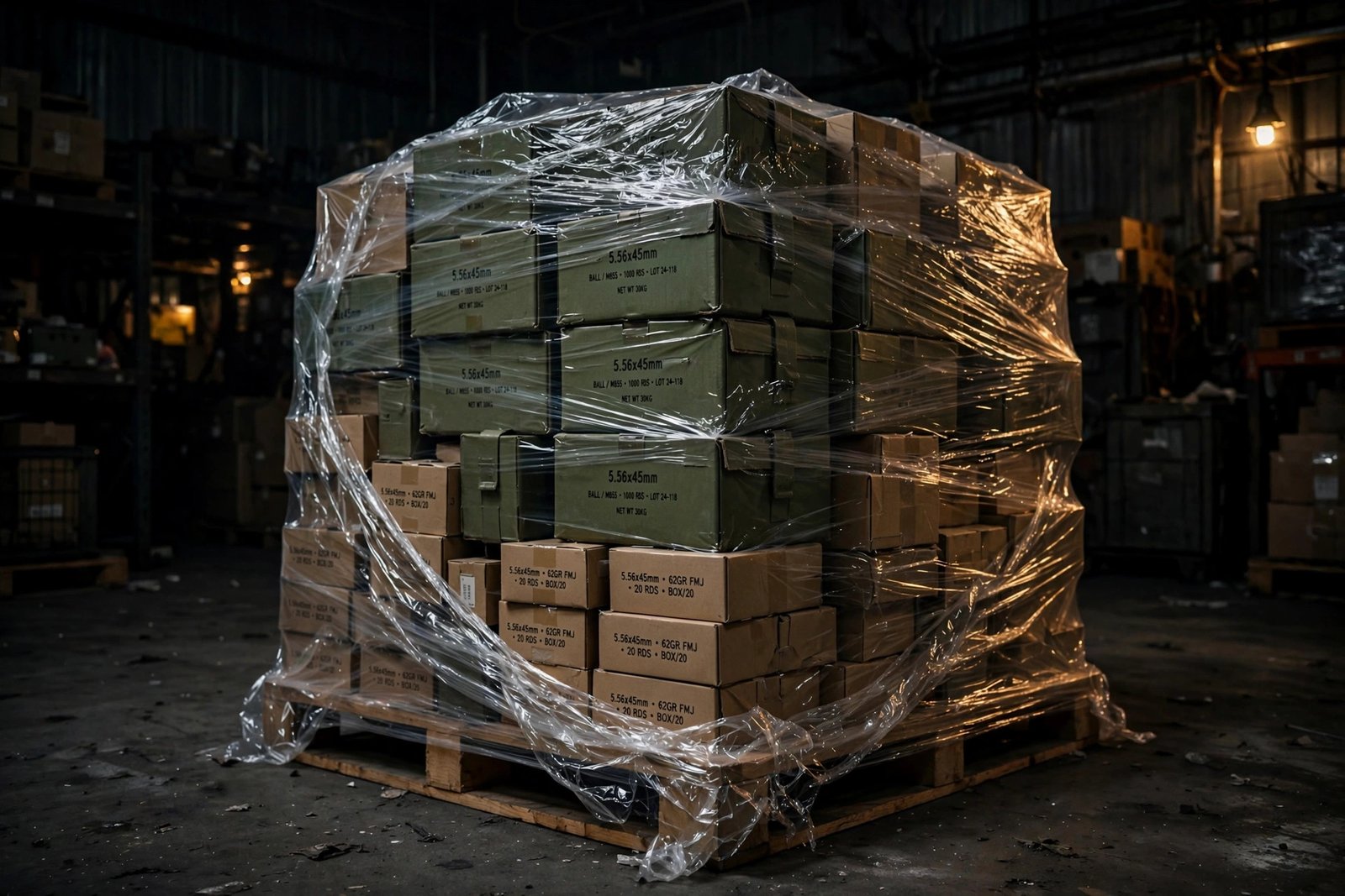 Representative pallet of 5.56x45mm ammunition